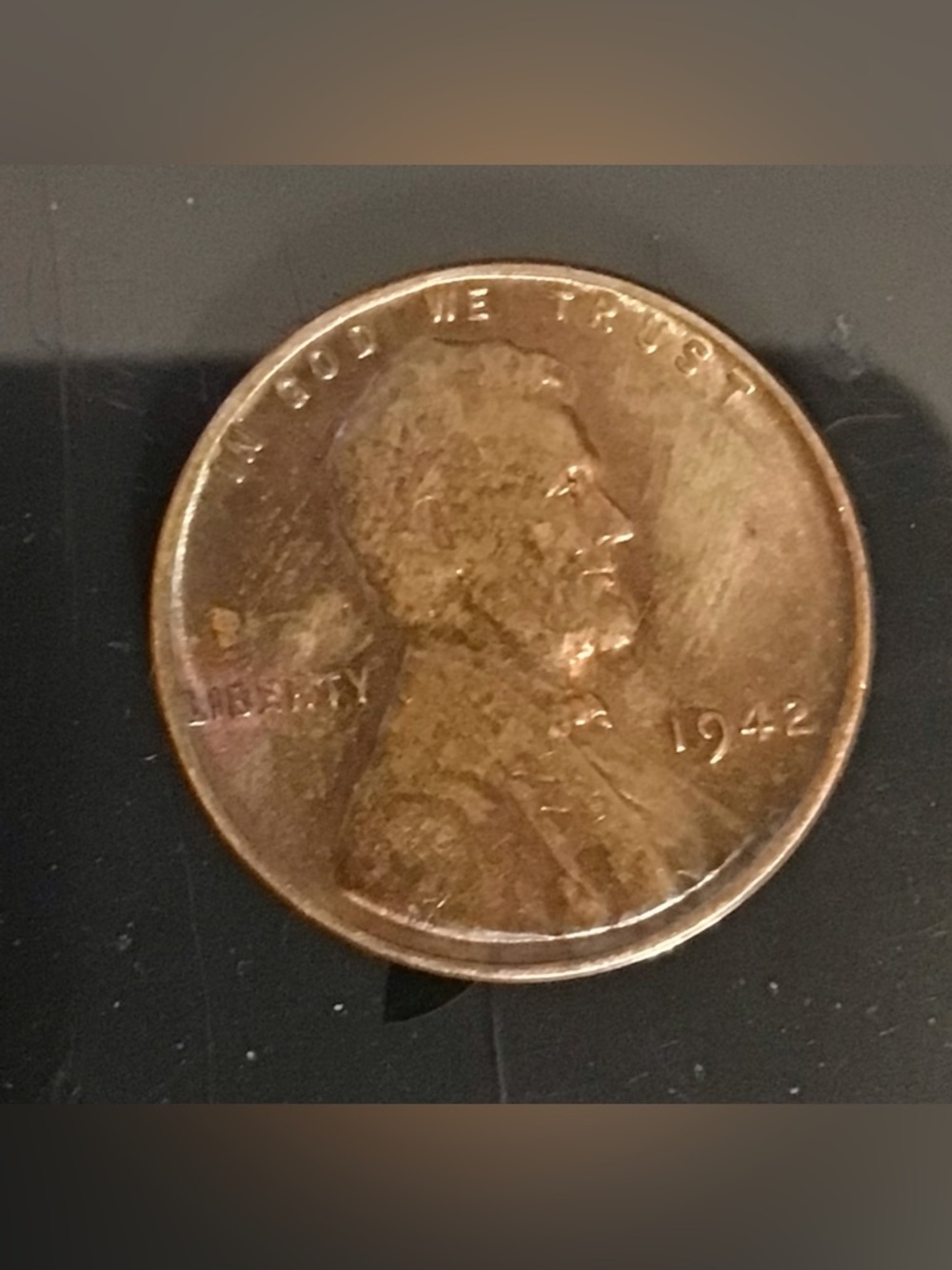 Vintage 1942 Bronze Coin Accent - Brown Copper Tone